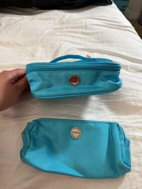 Soho Turquoise Twin Cosmetic Travel Pouches set of 2
